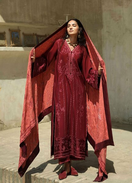 Beneath Bukhara by Mushq Unstitched Embroidered Linen 3 Piece Suit MU26UBBW Bukhara Bloom HUNWI260101 - Winter Collection