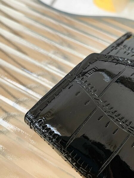 Shein - Crocodile Embossed Flap Pocket Wallet