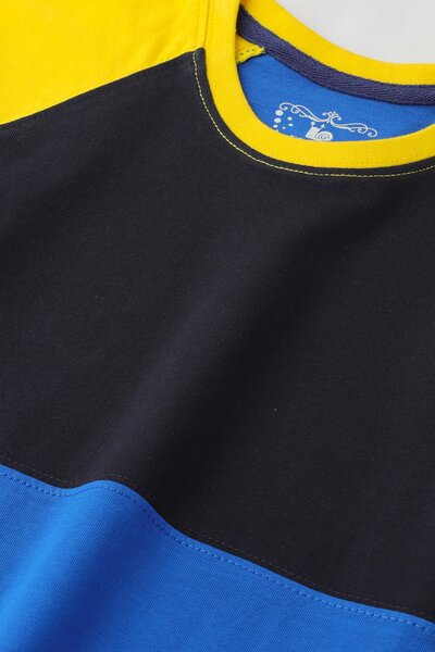 Yellow Colorblock Raglan Tee
