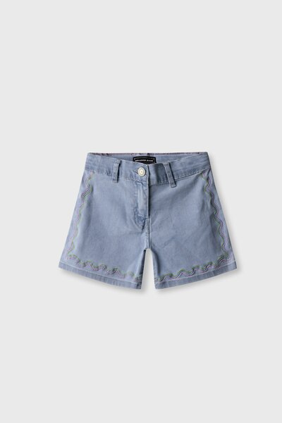 Girls Color Pop Embroidered Shorts