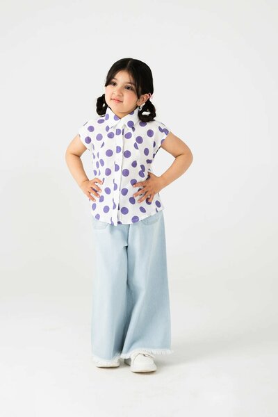 White Polka Dot Cotton Top