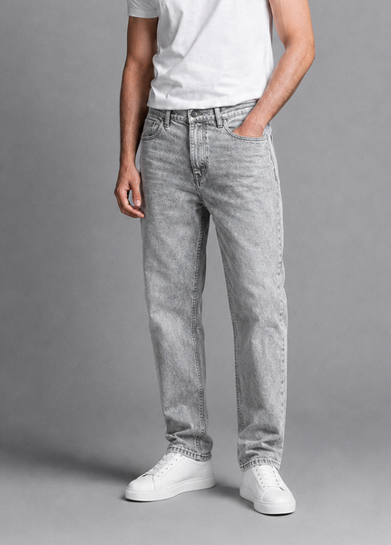 J.F Denim Mens RTW Solids Denim Pants ST-9 Grey - Casual Collection
