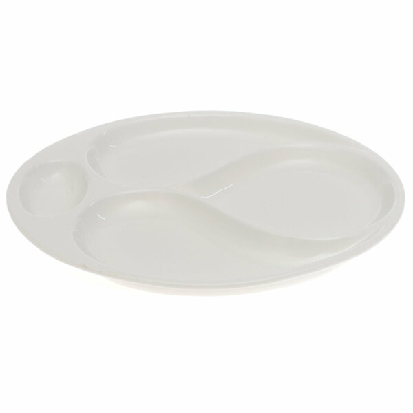 28×24 cm 4 Division Symphony Serving Plate – Elegant White Sectioned Plate