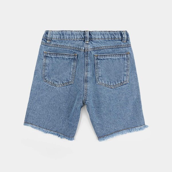 Girls Denim Rigid Shorts - Light Blue
