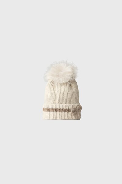 Cream Cocoa Stripe Girls Cap