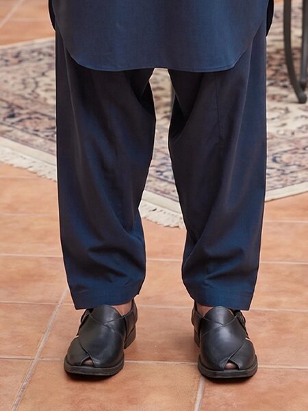 Navy Designer Shalwar Kameez (SK-750)
