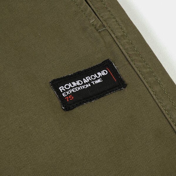 Boys Cotton Twill Pant Round Around-Olive Green