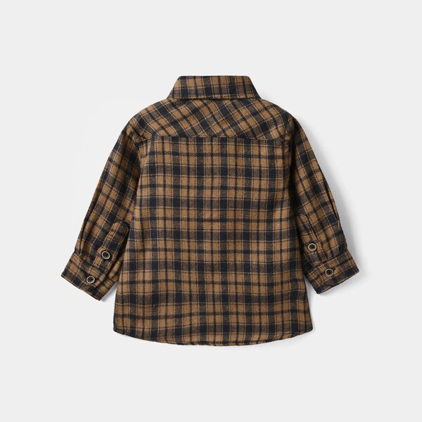 Infant Boys Flannel Shirt (Bear) - Brown