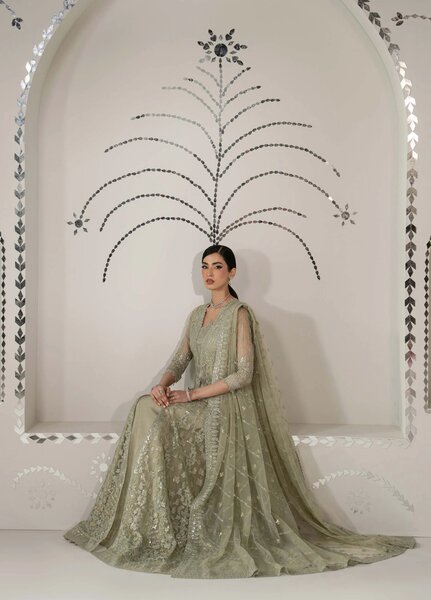 Shehnai by Lavish Premium Unstitched Embroidered Organza 3 Piece Suit LVP26USO SH-02 GULBAHAR - Wedding Collection