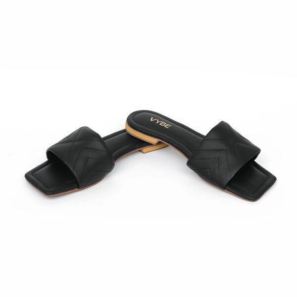 VYBE - QUILTED SHOES- BLACK