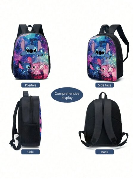 Shein - 3pcs Cartoon Ergonomic High Capacity Student Backpack Set