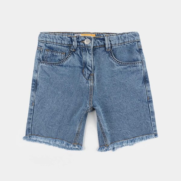 Girls Denim Rigid Shorts - Light Blue