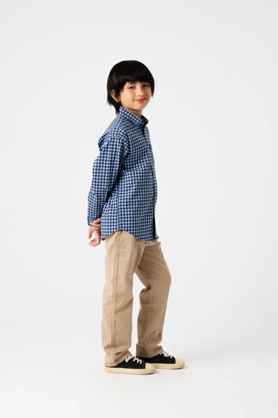 Boys Navy Check Cotton Casual Shirt