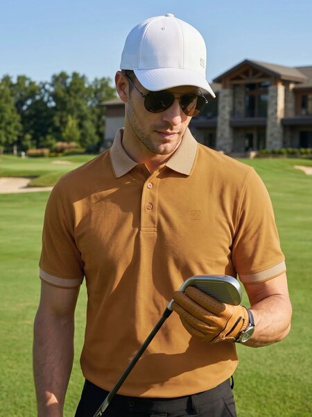 Mustard Jacquard  Polo T-Shirt (POLO-1197)