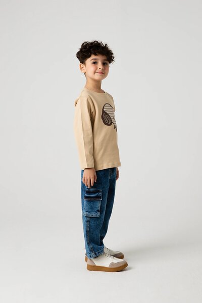 Boys Choco Beige Graphic Tee