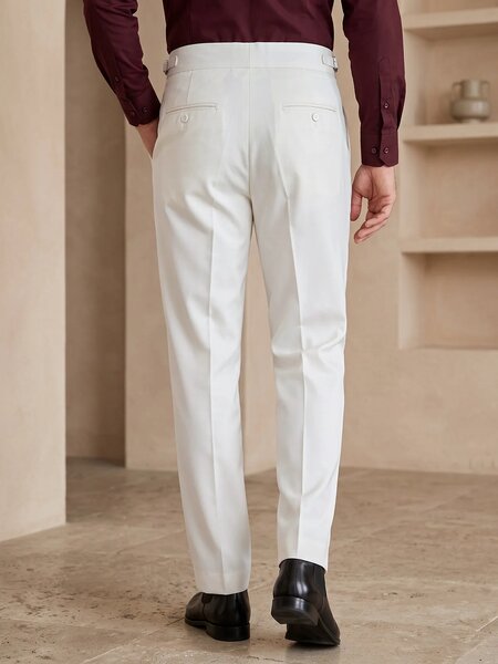 Cream Imported Straight Fit Gurkha Pant (FDT-443)
