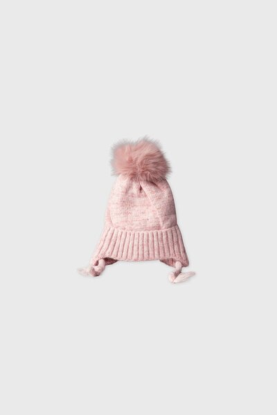 Frosty Blush Pom-Pom Girls Cap