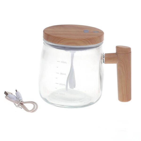 Heat-Resistant Glass Coffee Beater with USB-Powered Stirrer