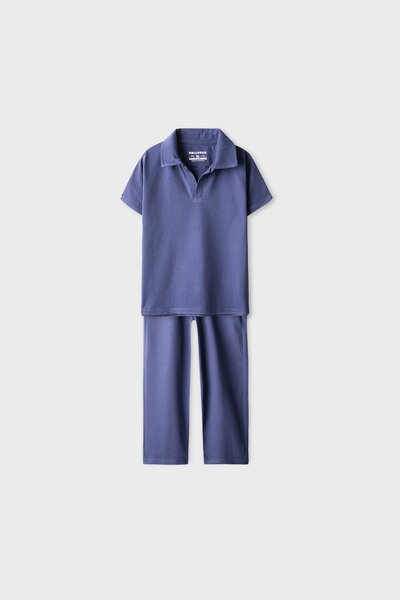 Mid Blue Jersey Co-ord Set