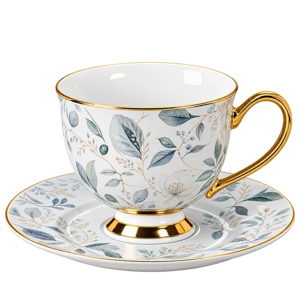 12 PCS Tea Cup & Saucer Set – Elegant Beverage Serving Collection