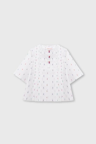 White Cotton Flared Top