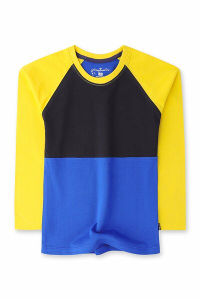 Yellow Colorblock Raglan Tee