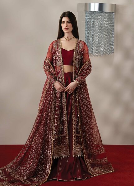 Aure by Afrozeh Unstitched Embroidered Organza 3 Piece Suit AF26UAW Florentine FW01237 - Wedding Collection