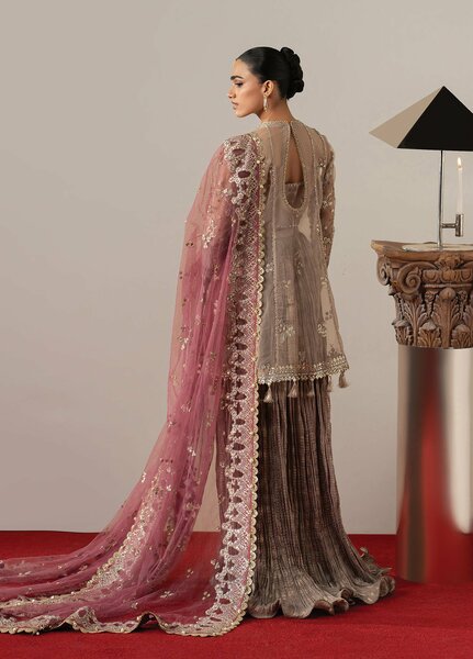 Aure by Afrozeh Unstitched Embroidered Organza 3 Piece Suit AF26UAW Gilded Grace FW01238 - Wedding Collection