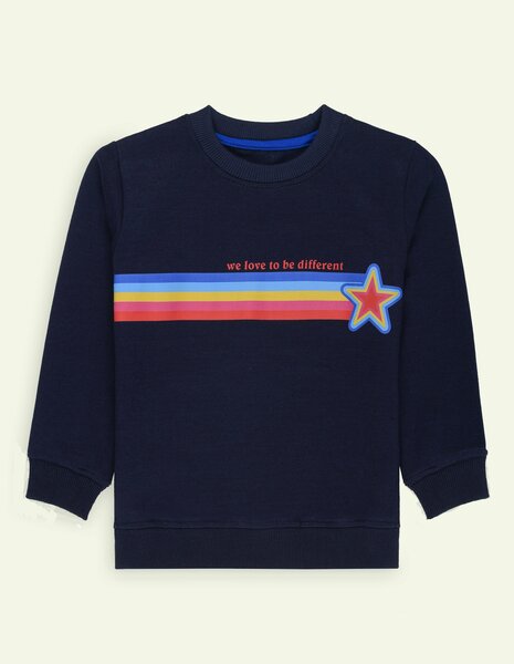 Ixample Kids Pret 2 Piece Hand work Navy Fleece Multi Color Sweatshirt And Trouser Set - Winter Collection