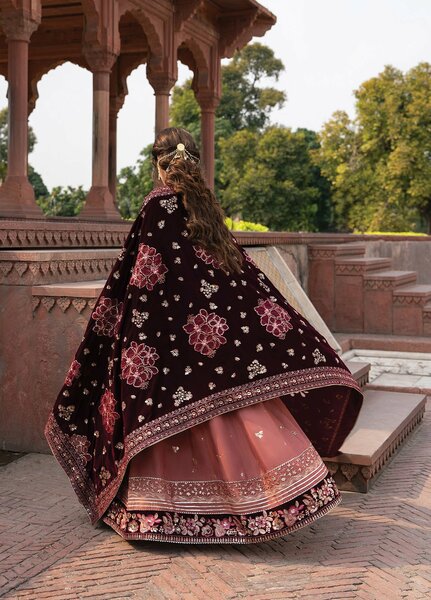 Mor by Xenia Formals Unstitched Embroidered Raw Silk 3 Piece Suit XE26UMV 03 Zabih - Festive Collection