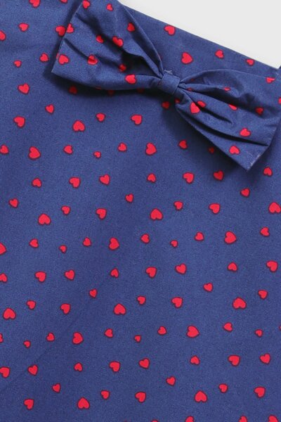 Navy Heart Print Cotton Dress