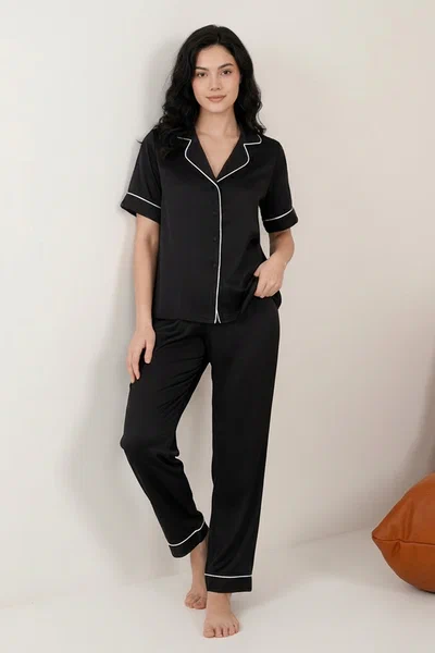 BLS - Satin Pajama Set - Night Black