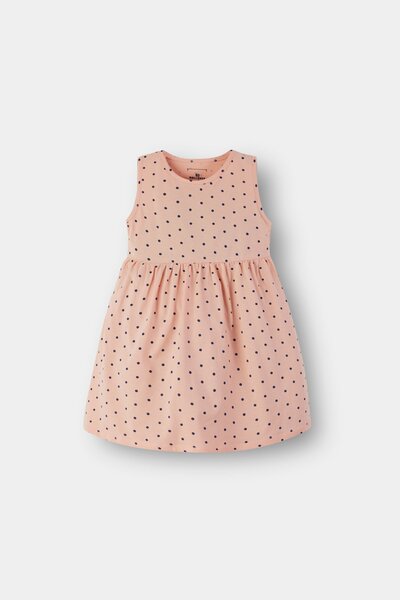 Peach Polka Dot Jersey Frock