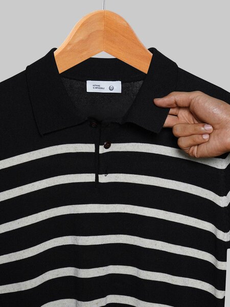 Black & White Sweater Knitted Polo (SKP-009)