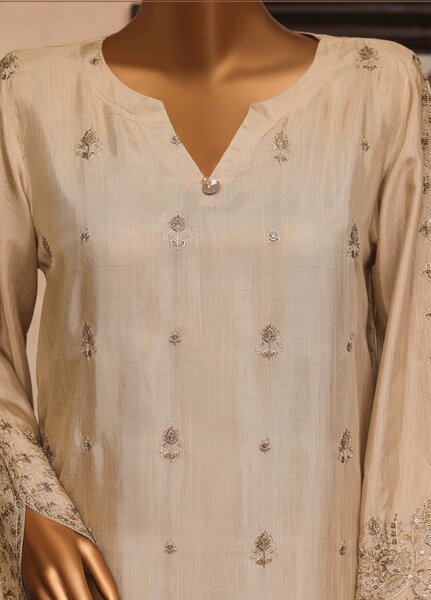 Majestic Silk by HZ Textiles RTW Embroidered Rawsilk 3 Piece Suit HZ26RMS RDE-3P-001 Hazelnut - Festive Collection