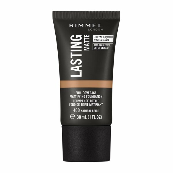 Rimmel London - Lasting Finish Matte Foundation, 400 Natural Beige, 30ml