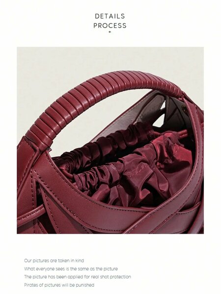 Shein - New Spring/Summer Hollow Decor Pocket Birdnest Handbag