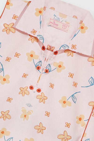 Girls Coral Whisper Cotton Co-ord Set