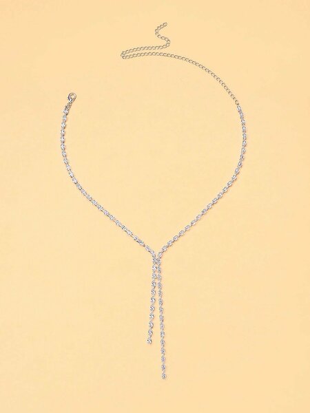 Shein - Stonefans 1Pc Minimalist Tassel Necklace