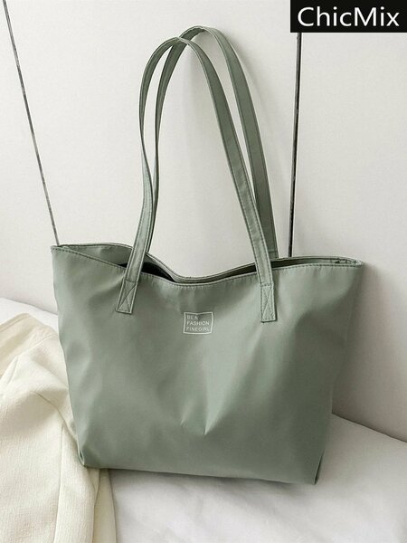 Shein - 1pc Fashionable Solid Color & Simple Style Shoulder Tote Bag
