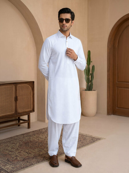 White Designer Shalwar Kameez (SK-770)