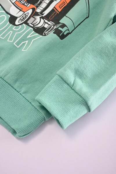 Kiki & Koko Boy's Let's Do Some Work Printed Fleece Sweat Shirt