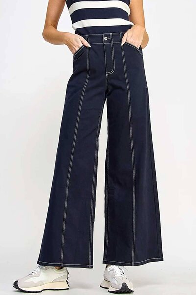 Map Women's Contrast Flared Denim