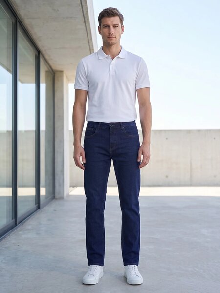 Dark Blue Straight Fit Jeans 59