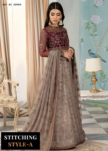 Afsanah by Zarif Embroidered  Suits Unstitched 3 Piece ZR25UF ZAF 01 Zohra - Formals Collection