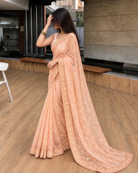 Luxe by Imran Aftab Unstitched Embroidered Organza Saree Suit IASC 31 - Festive Collection