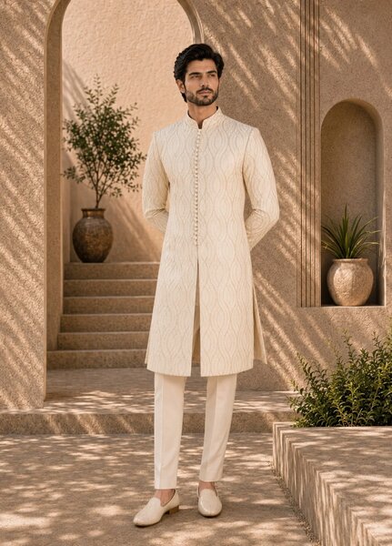 TGM Mens RTW Chikankari Chikankari Kurta Pajama Suit Royan Pearl Festive Collection