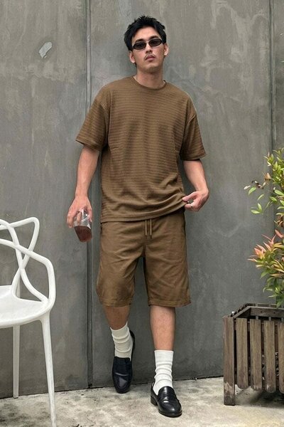 Max 21 Men's Oversized Jacquard Twin Set