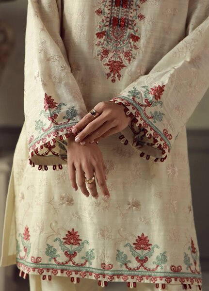 Sahar Unstitched Embroidered Khaddar 3 Piece Suit Ruby Winter Collection
