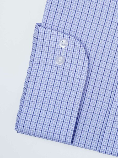 Blue Checkered, Elite Edition, Cutaway Collar Men’s Formal Shirt (FS-2962)